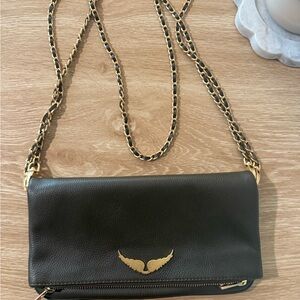 Black Leather Chain Strap Bag
